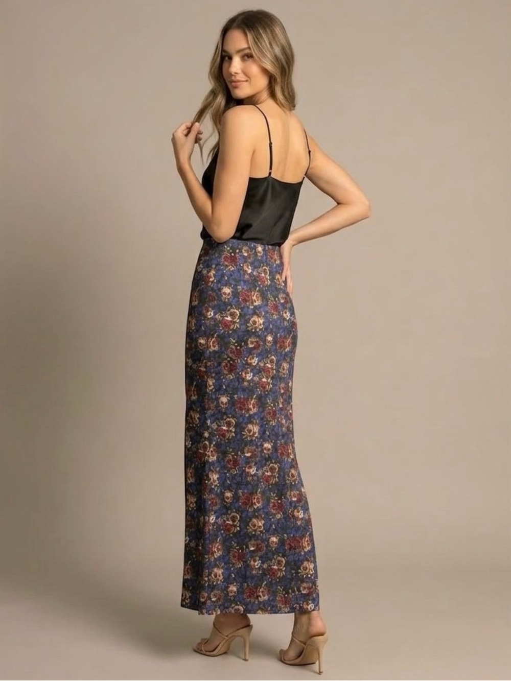 Lioness Summer Thing Ankle Midi Floral Skirt, Blue/Red, Size XS, NWT - Picture 2 of 12